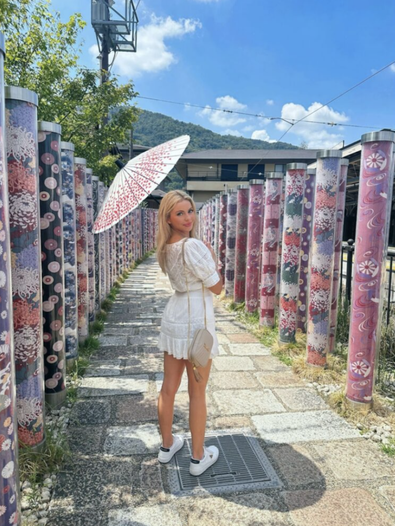 Walking through the colorful Kimono Forest in Arashiyama