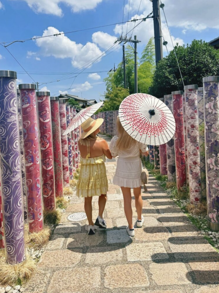 Walking through the colorful Kimono Forest in Arashiyama