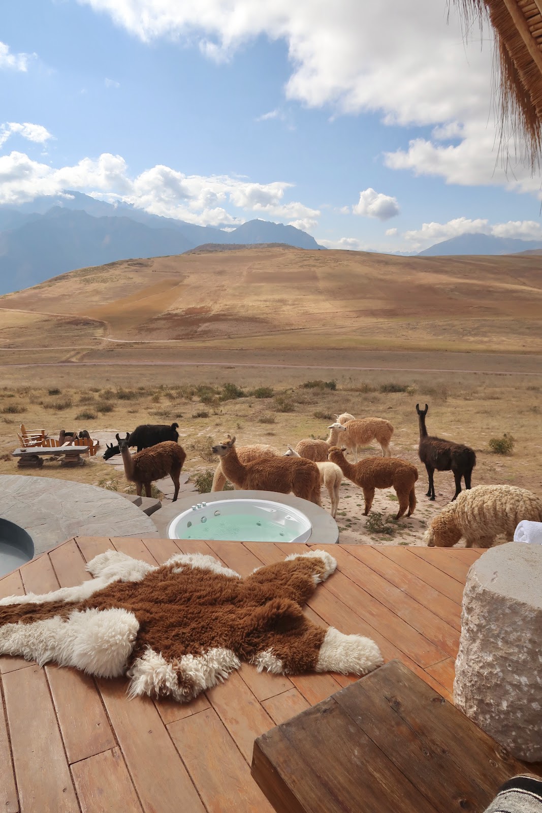 stay a The Mountain View Experience in the Sacred Valley of Peru with Llamas and a jacuzzi