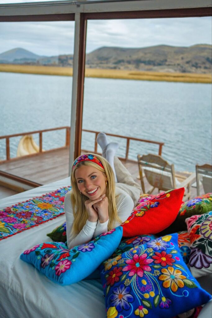 Sky on a colorful bed Lake Titicaca