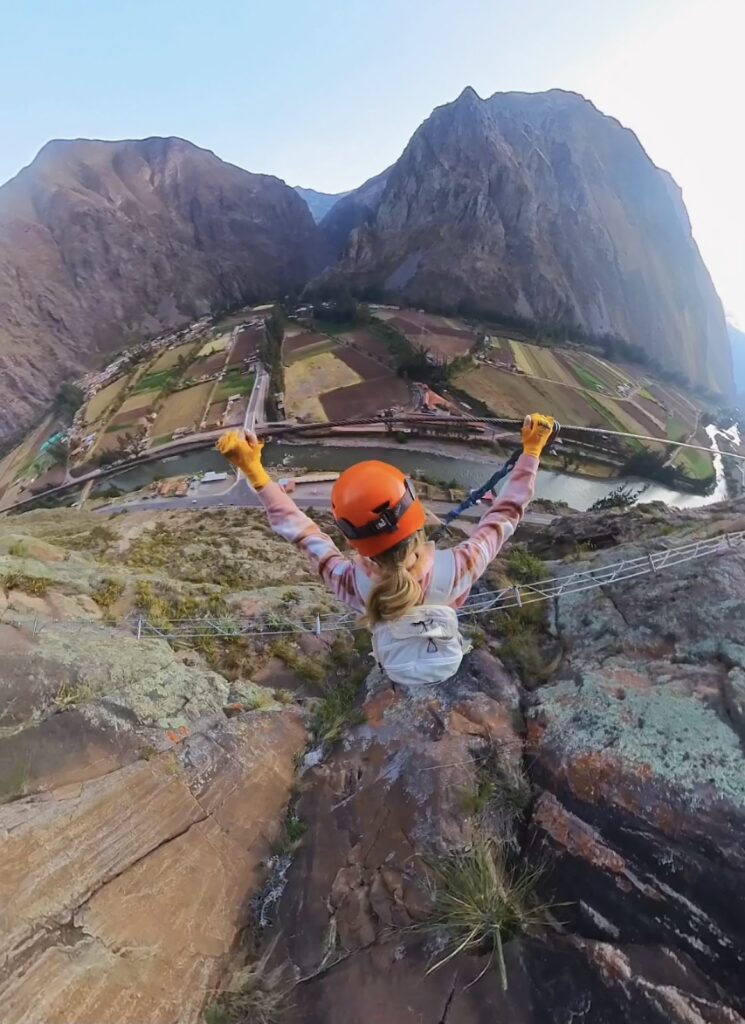 views of the sacred valley from the cliffside hotel in peru