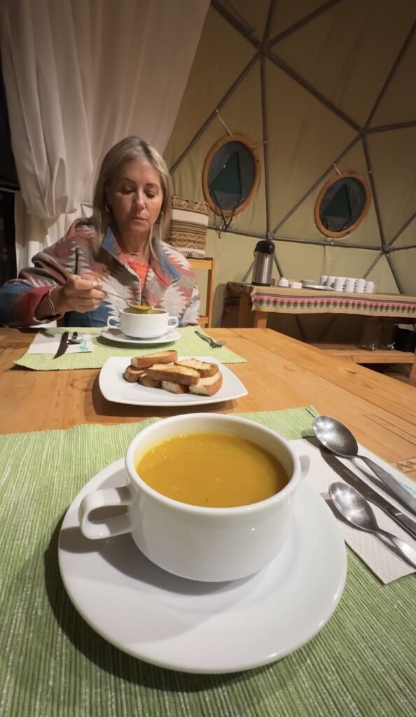 dining at peru eco camp