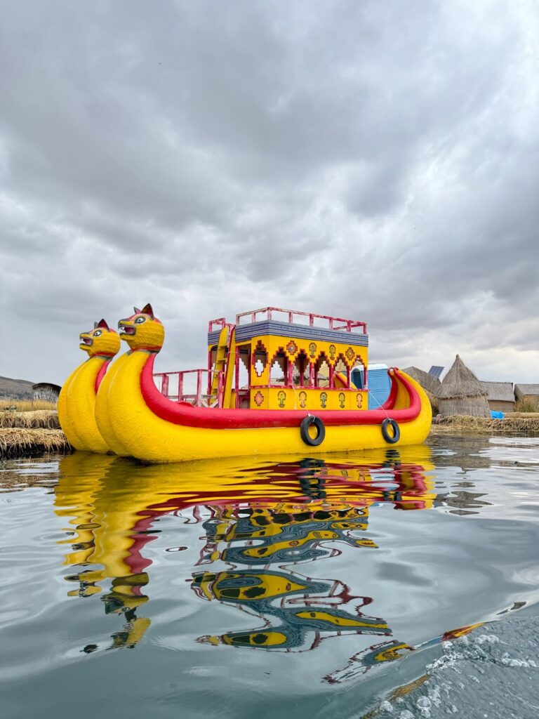 Totora reed boat on Lake Titicaca