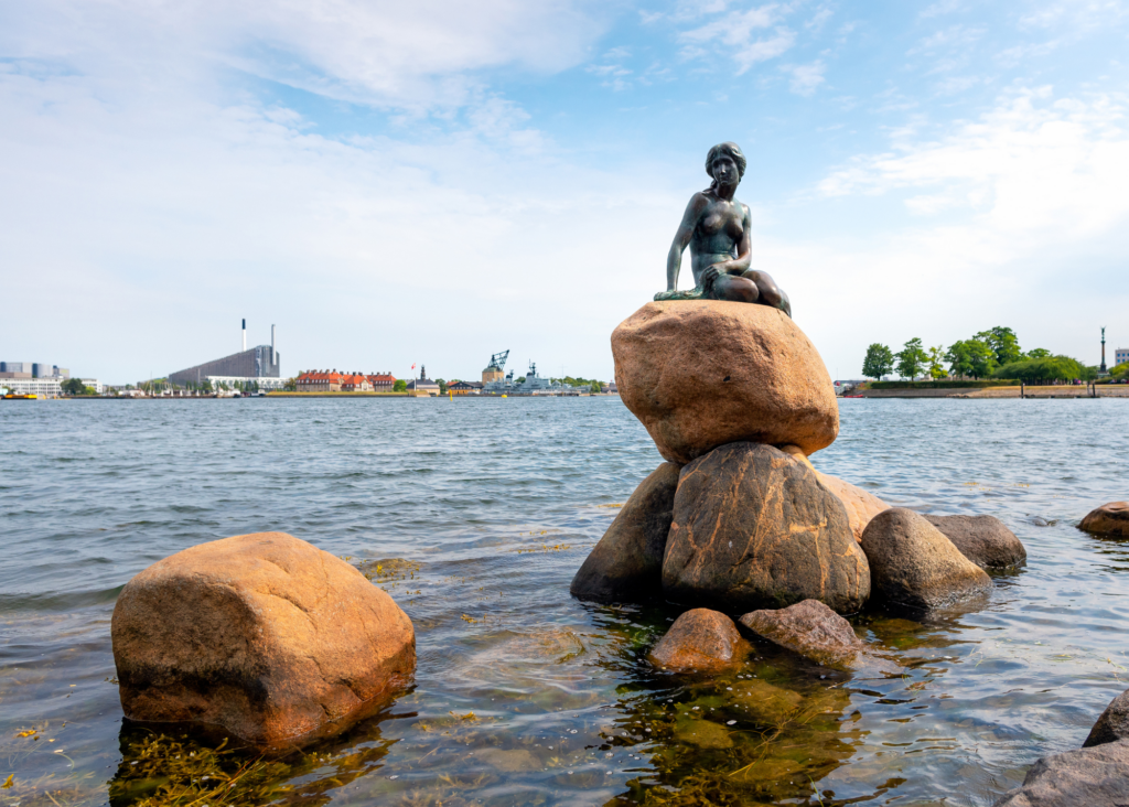 Iconic Little Mermaid Statue in Copenhagen, Denmark