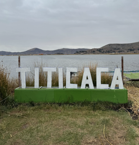 Lake Titicaca welcome sign