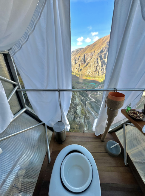 Bathroom at skylodge peru capsule