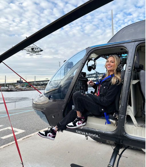 sky in a helicopter ready for take off