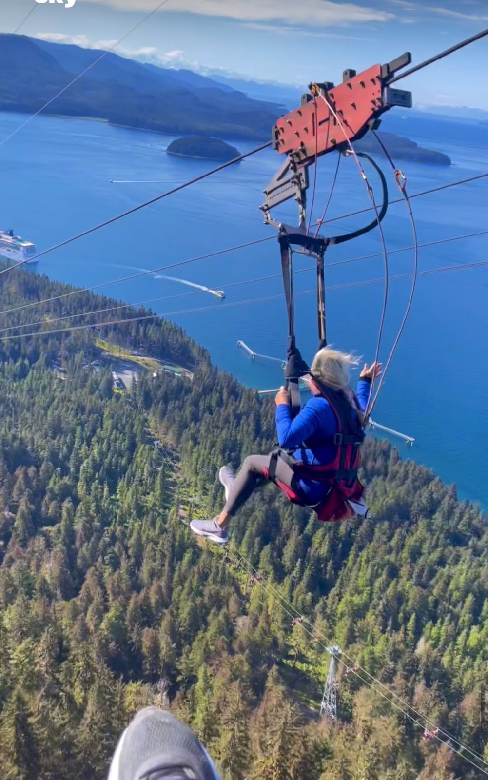 zip line at Icy Straight Point in Alaska