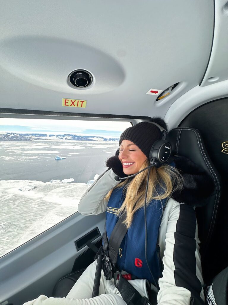 Sky on a helicopter ride to Snow Hill Island