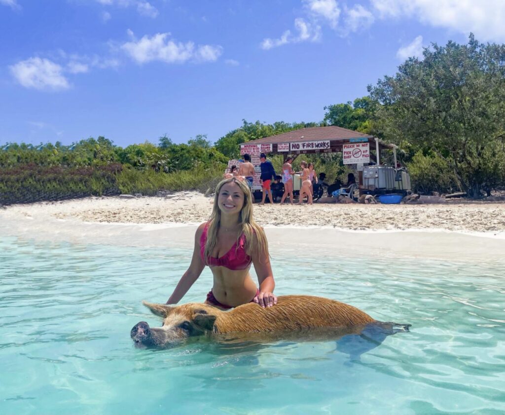 Swimming with Pigs in the Bahamas