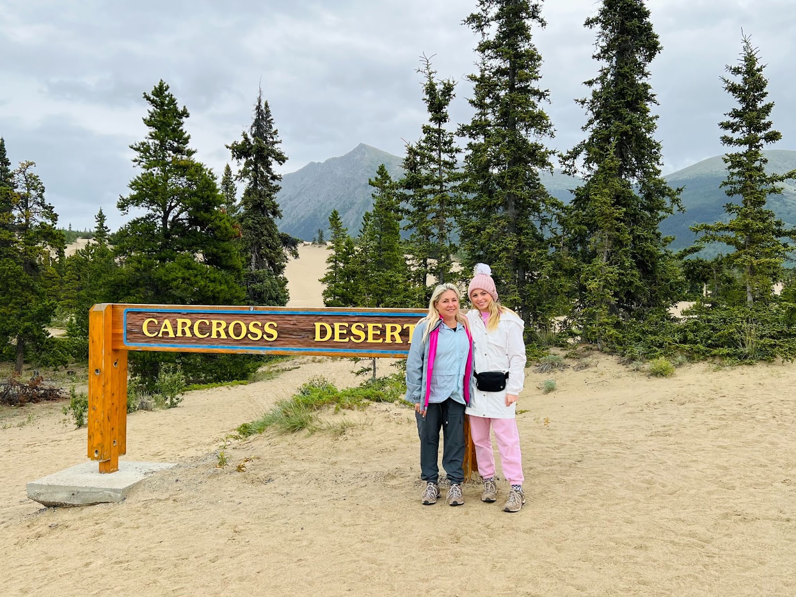 Sky and her mom in the carcross desert in the Yukon