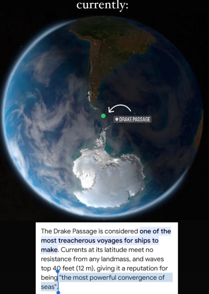 map of where the drake passage is on the globe