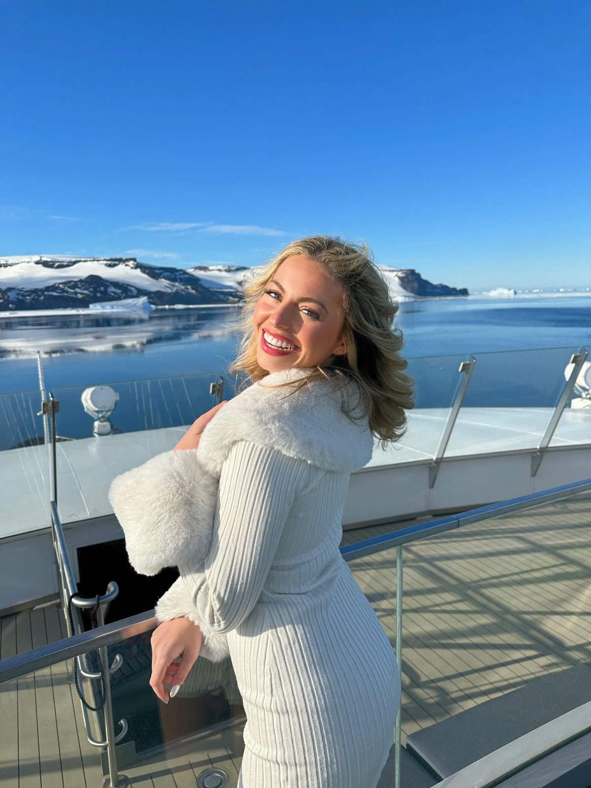 Sky on the bow of the Scenic Eclipse II on her trip to Antarctica