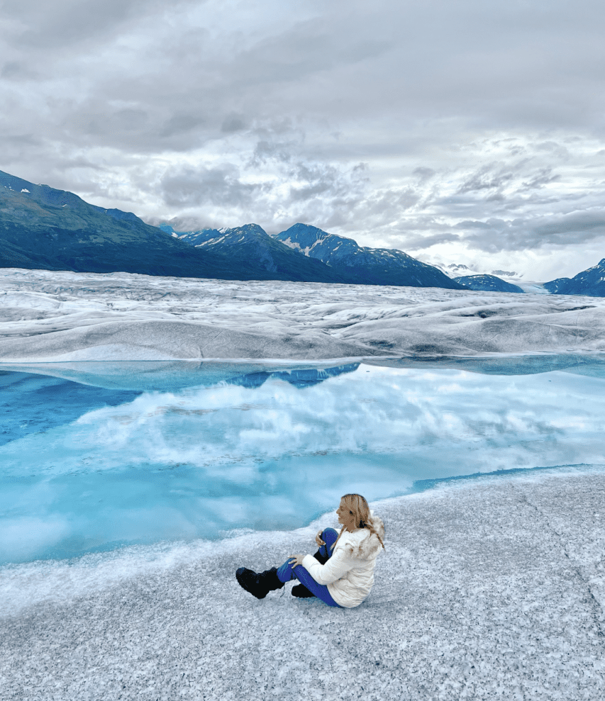 glacier landing by helicopter in alaska