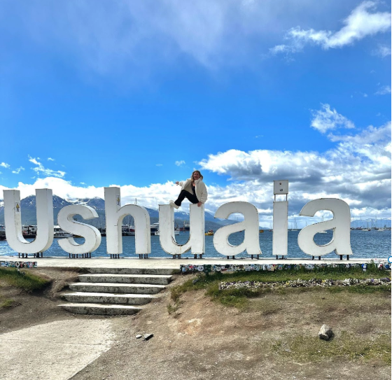 Sky on top of the Ushuaia sign